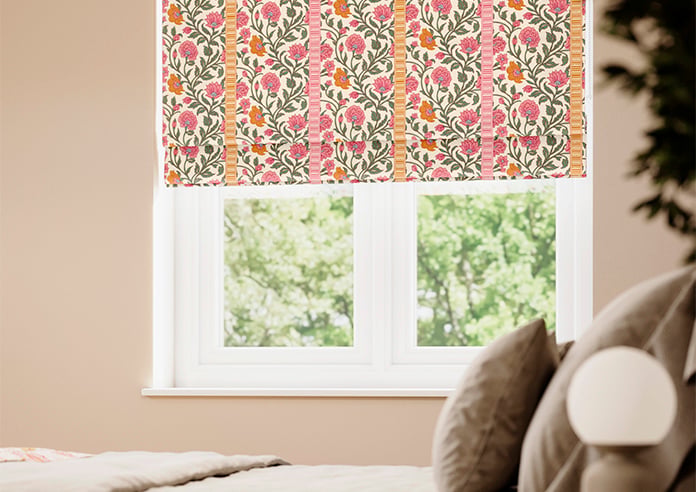 Petal & Block Latika Stripe, Sunset - Roman Blind - Image 5